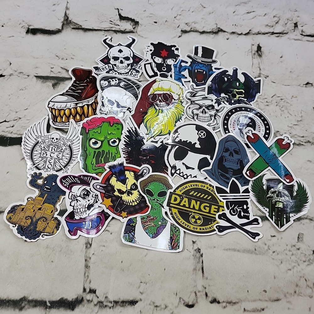 Stickers‎ Skateboard Water Bottle Laptop Decals Big Lot Skulls Lot #1